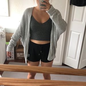 Marbled grey knit cardigan